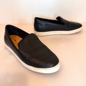 Birdies Swift Black Leather Slip On Sneakers Size 7.5 Loafers Classic Minimal